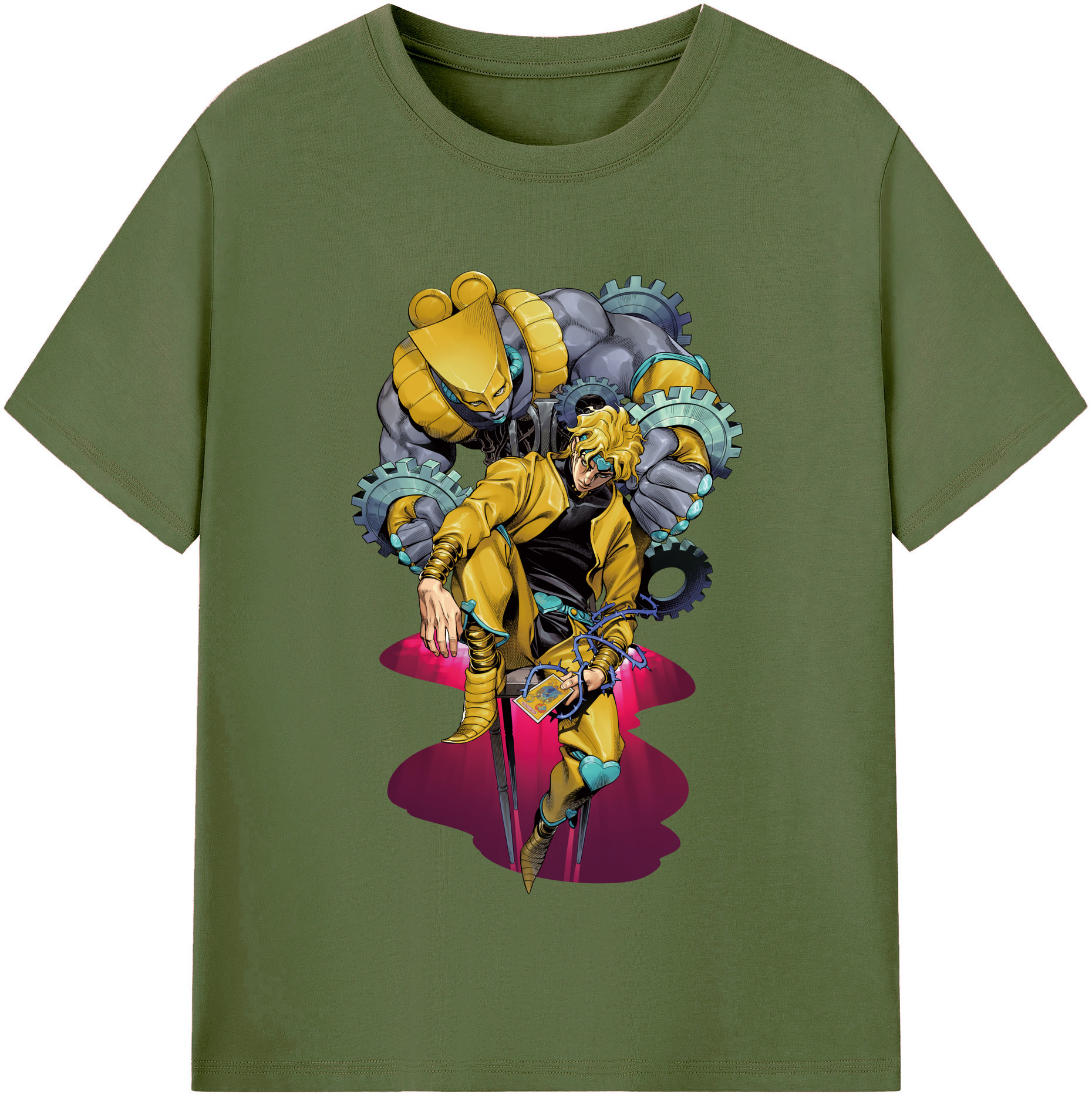 （画像用） ジョジョの奇妙な冒険 ディオ?ブランドー JoJo's Bizarre Adventure Dio Brando 綿100％半袖Tシャツ（フロントプリント）